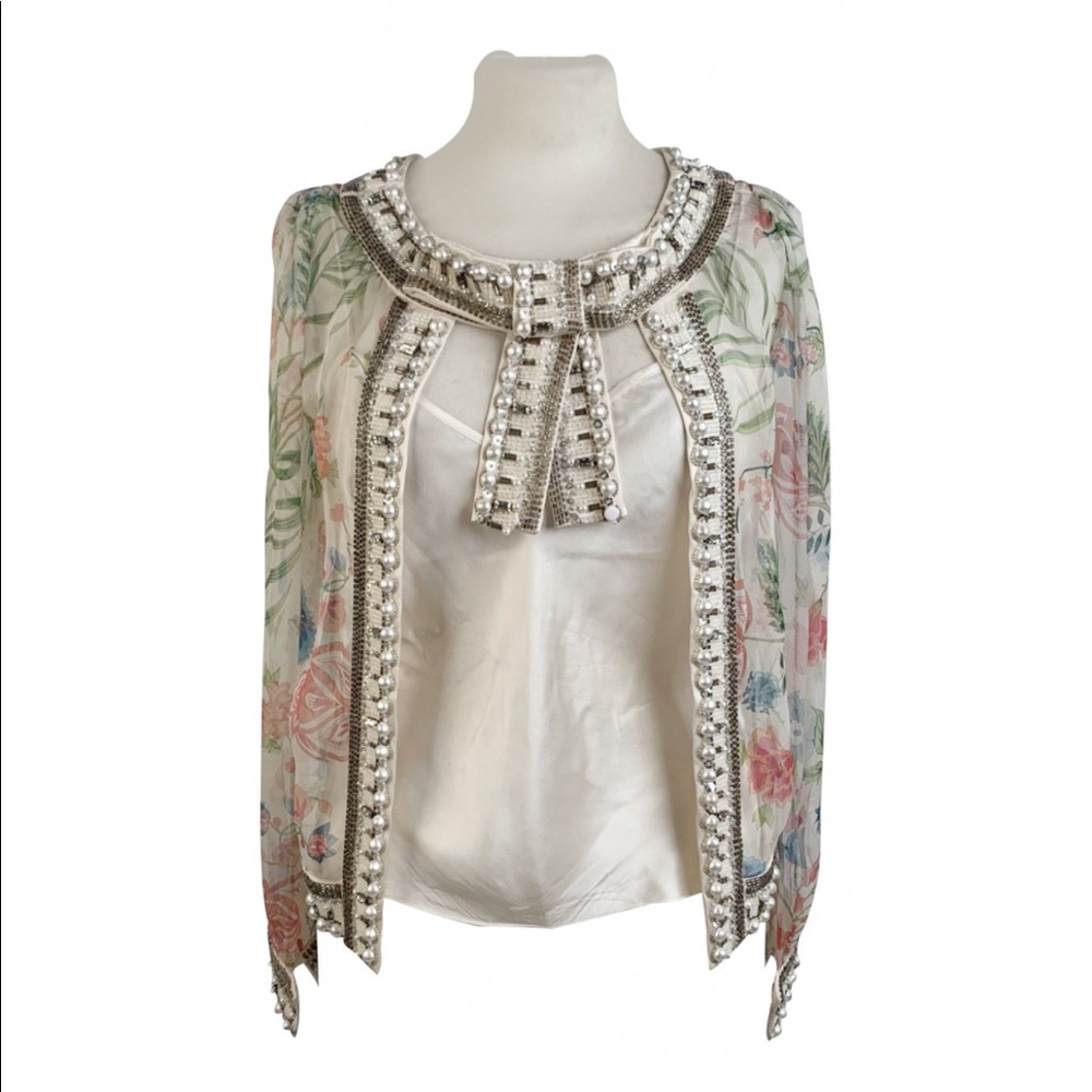 Christian Dior embellished layered top in
silk chiffon